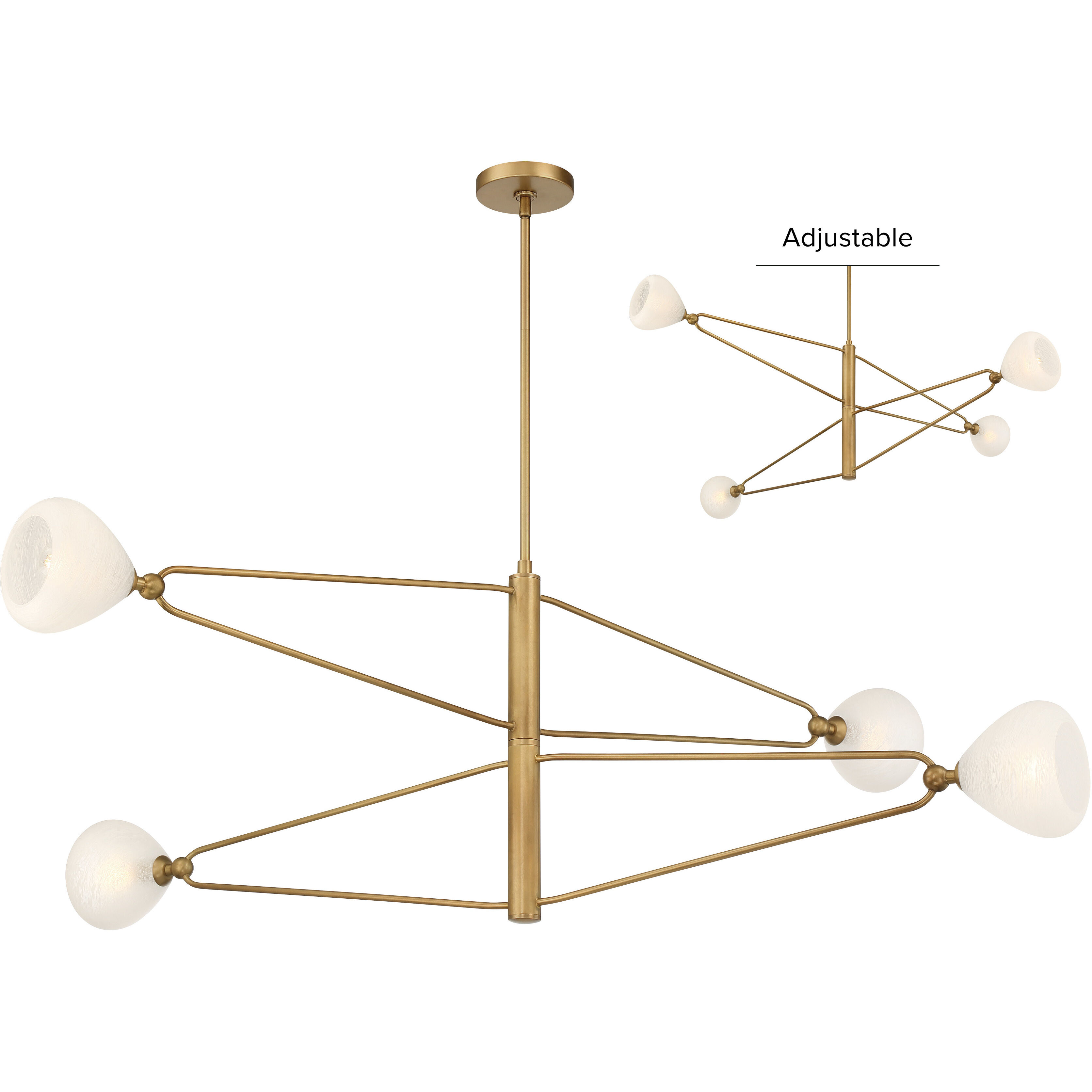 Orion 4 Light 53 inch Legacy Brass Chandelier Ceiling Light
