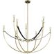 Sussex 9 Light 40.25 inch Champagne Gold and Black Chandelier Ceiling Light