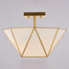 Burnett 2 Light 14 inch Muted Brass Semi-Flush Mount Ceiling Light