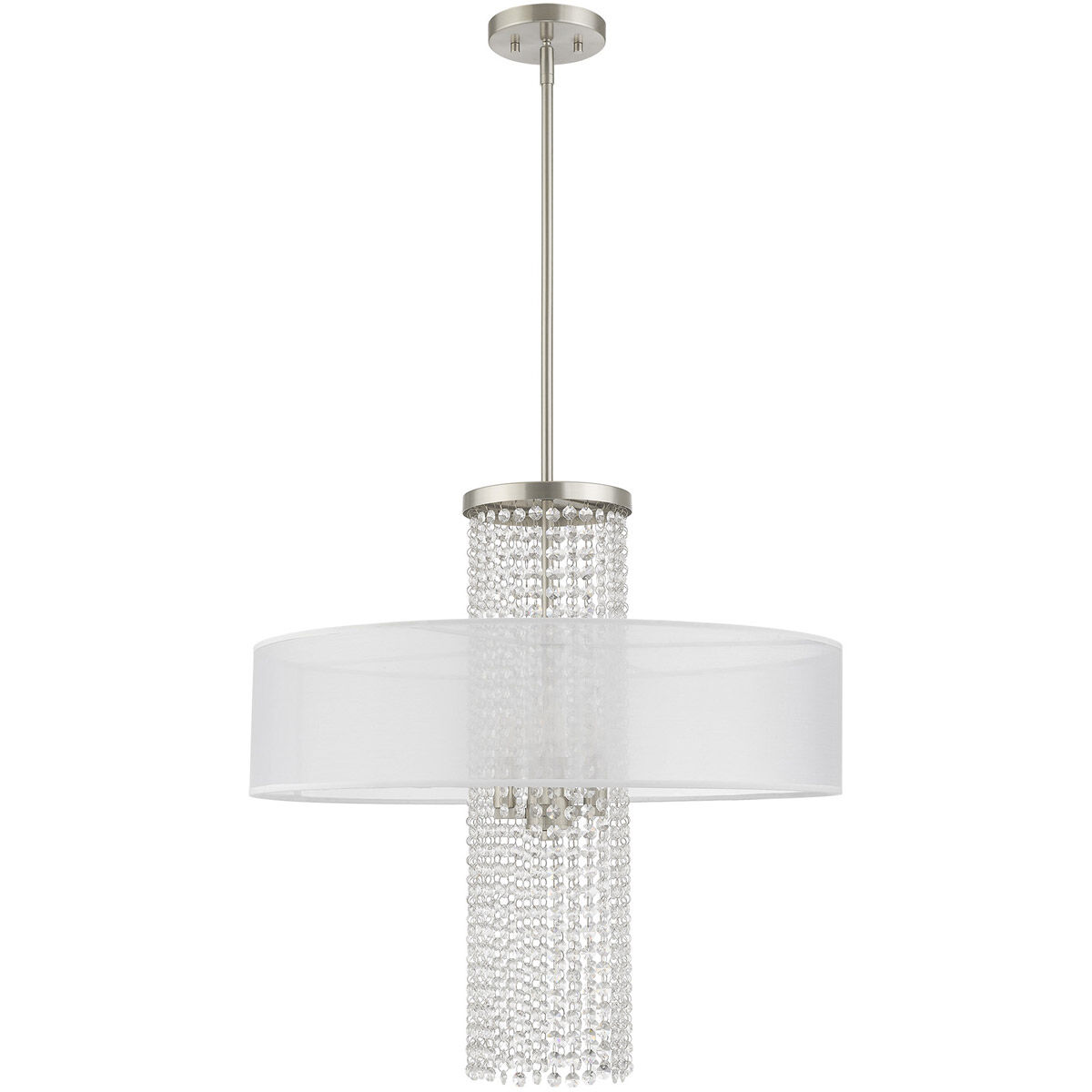 Bella Vista 4 Light 24 inch Brushed Nickel Pendant Chandelier Ceiling Light