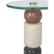 Moreno 12 inch Natural and Brass and Clear Drinks Table