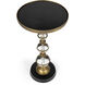 Forella Granite & Acrylic Pedestal Side Table in Black,Bronze,Clear