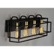Liner 4 Light 28.5 inch Black and Satin Brass Bath Vanity Wall Light