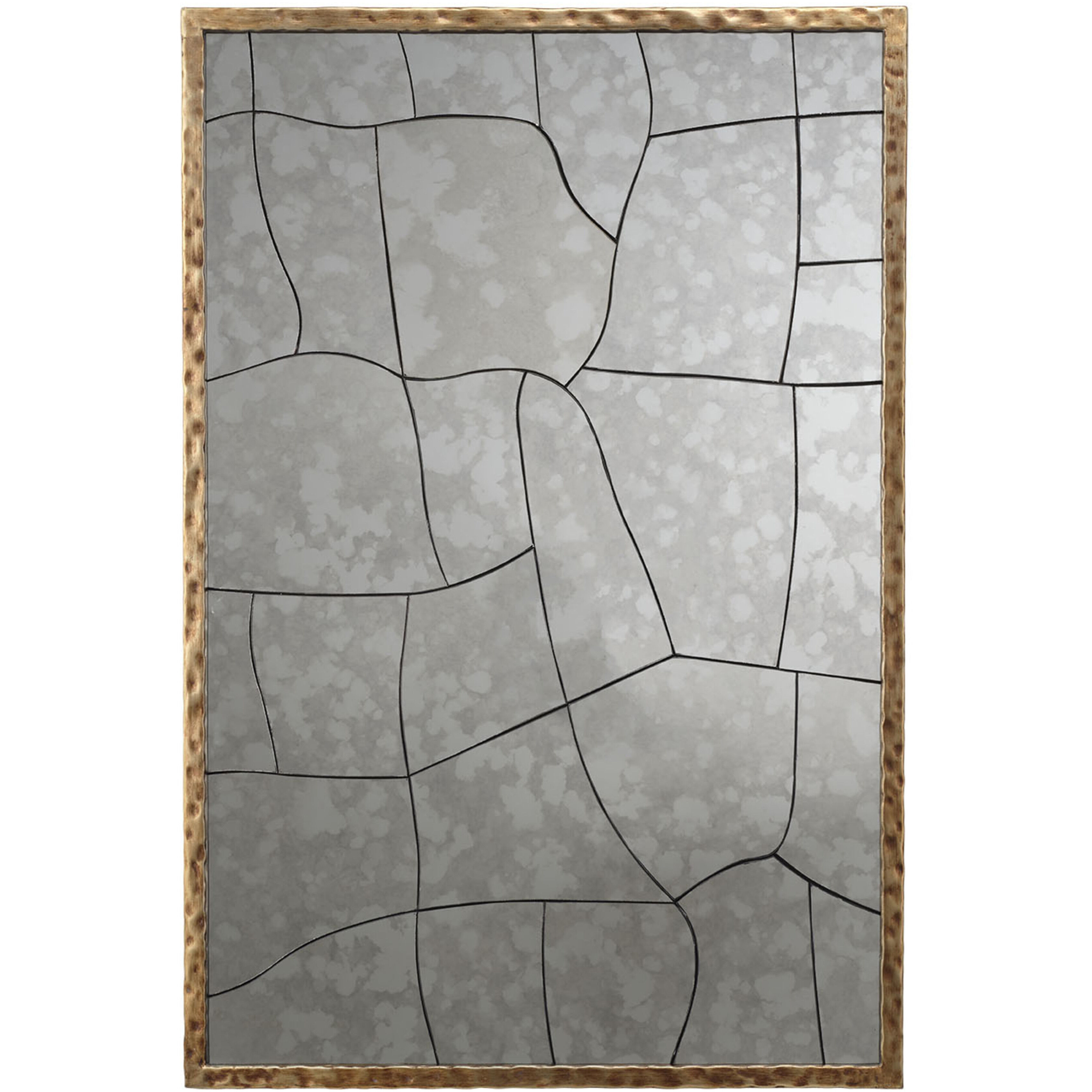 Fractu 35.25 X 24 inch Antiqued Mirror and Brass Mirror