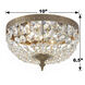 Waltham 2 Light 10 inch Olde Brass Flush Ceiling Light in Clear Hand Cut