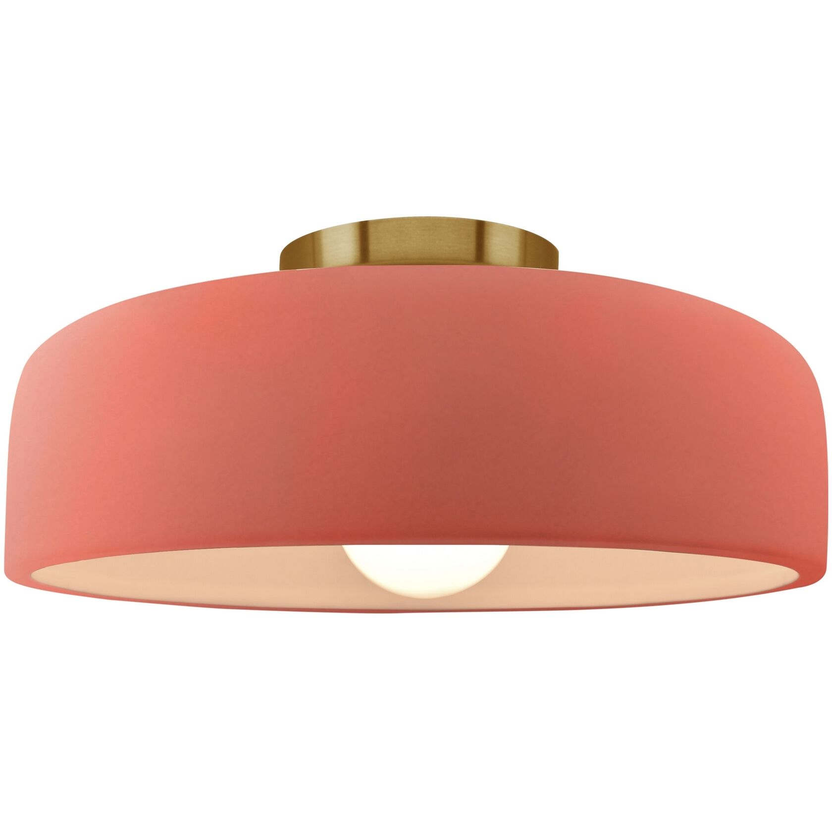 Radiance Collection - Spire 1 Light 10 inch Gloss Blush Semi-Flush Ceiling Light, Form+Finish+Function