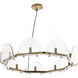 Mendez 9 Light 29 inch Smoke Luster and Antique Brass Chandelier Ceiling Light