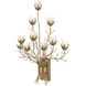 Star Magnolia 10 Light 35 inch Antique Brass Wall Sconce Wall Light
