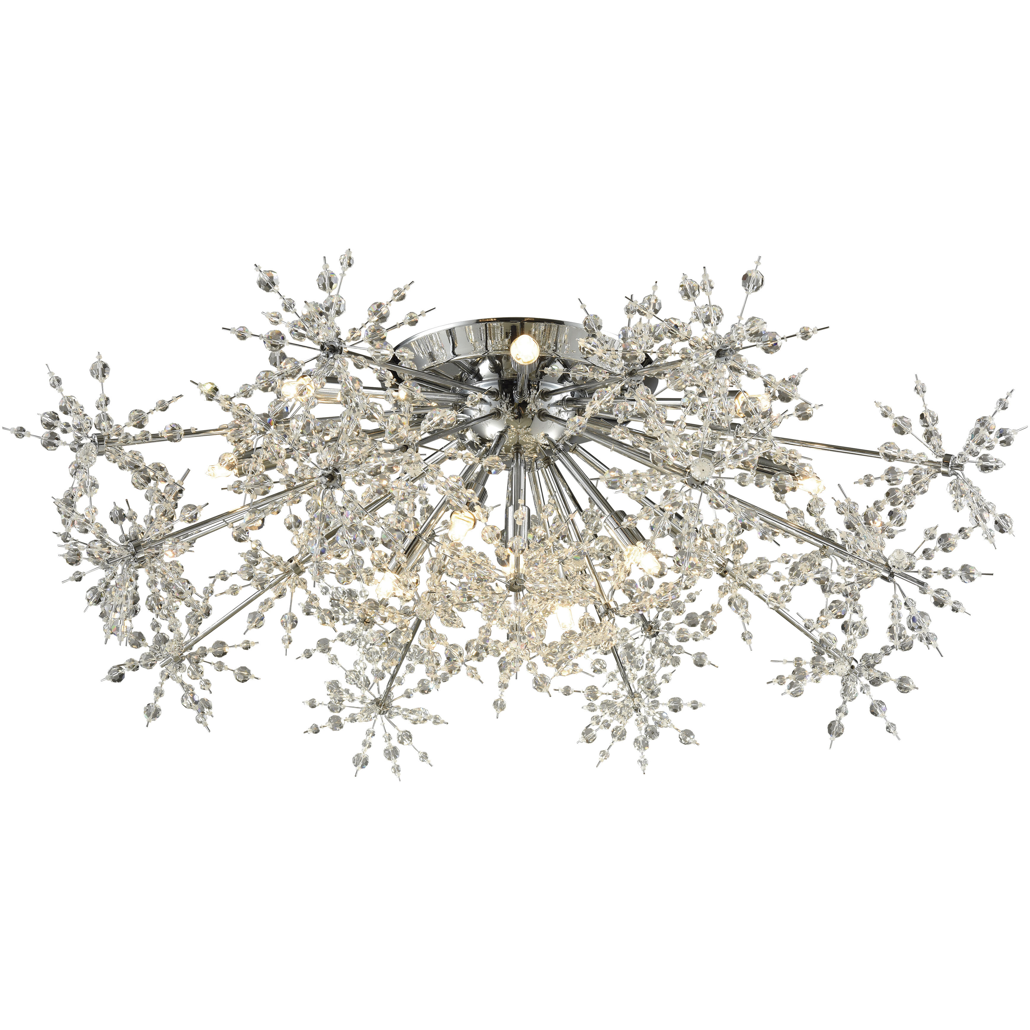 Snowburst 13 Light 32 inch Polished Chrome Semi Flush Mount Ceiling Light
