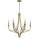 Covent Park 6 Light 28 inch Brushed Honey Gold Chandelier Ceiling Light