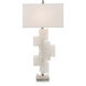 Mondrian White Alabaster Table Lamp Portable Light