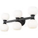 Artemis 6 Light 25 inch Matte Black Vanity Wall Light