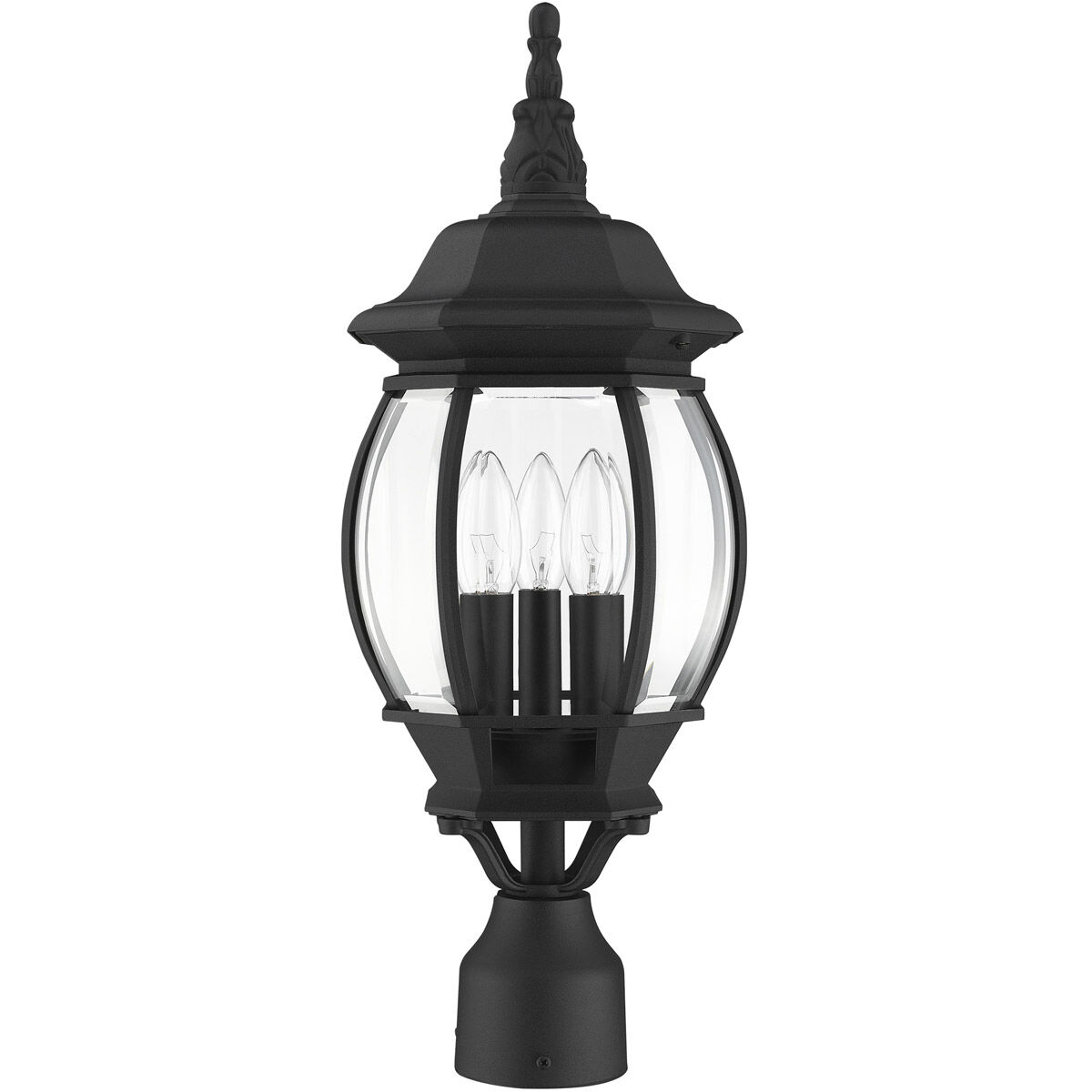 Frontenac 3 Light 21 inch Textured Black Outdoor Post Top Lantern