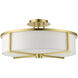 Wesley 4 Light 19 inch Satin Brass Semi-Flush Ceiling Light