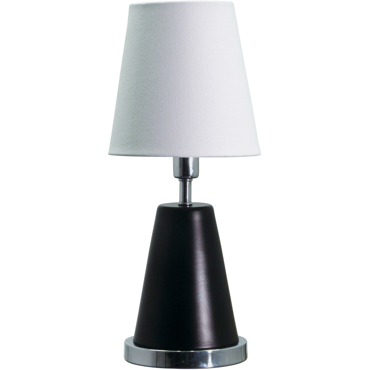 Geo 13 inch 60 watt Black Matte with Chrome Accents Table Lamp Portable Light
