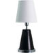 Geo 13 inch 60 watt Black Matte with Chrome Accents Table Lamp Portable Light