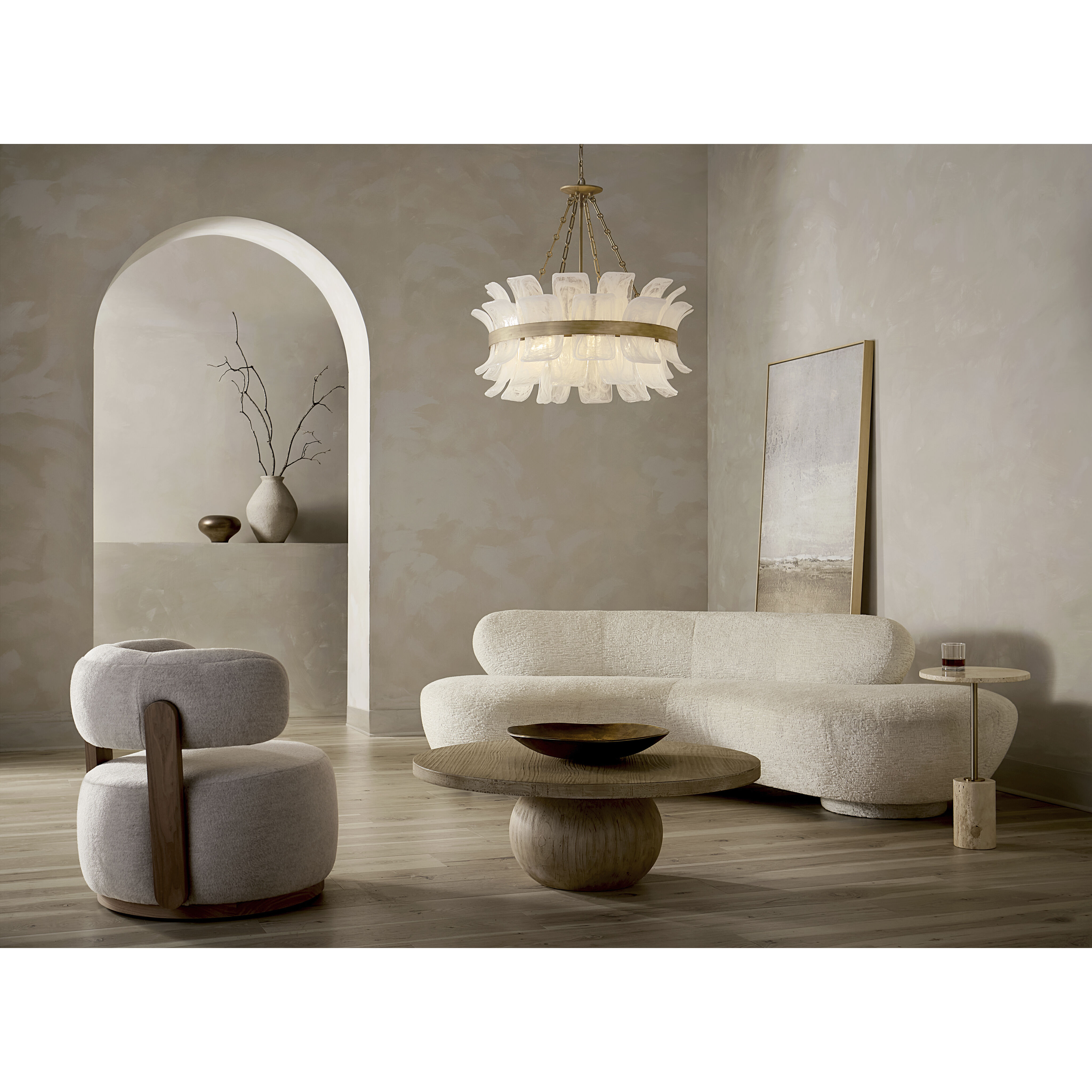 Fleur 6 Light 34 inch Burnished Gold Chandelier Ceiling Light