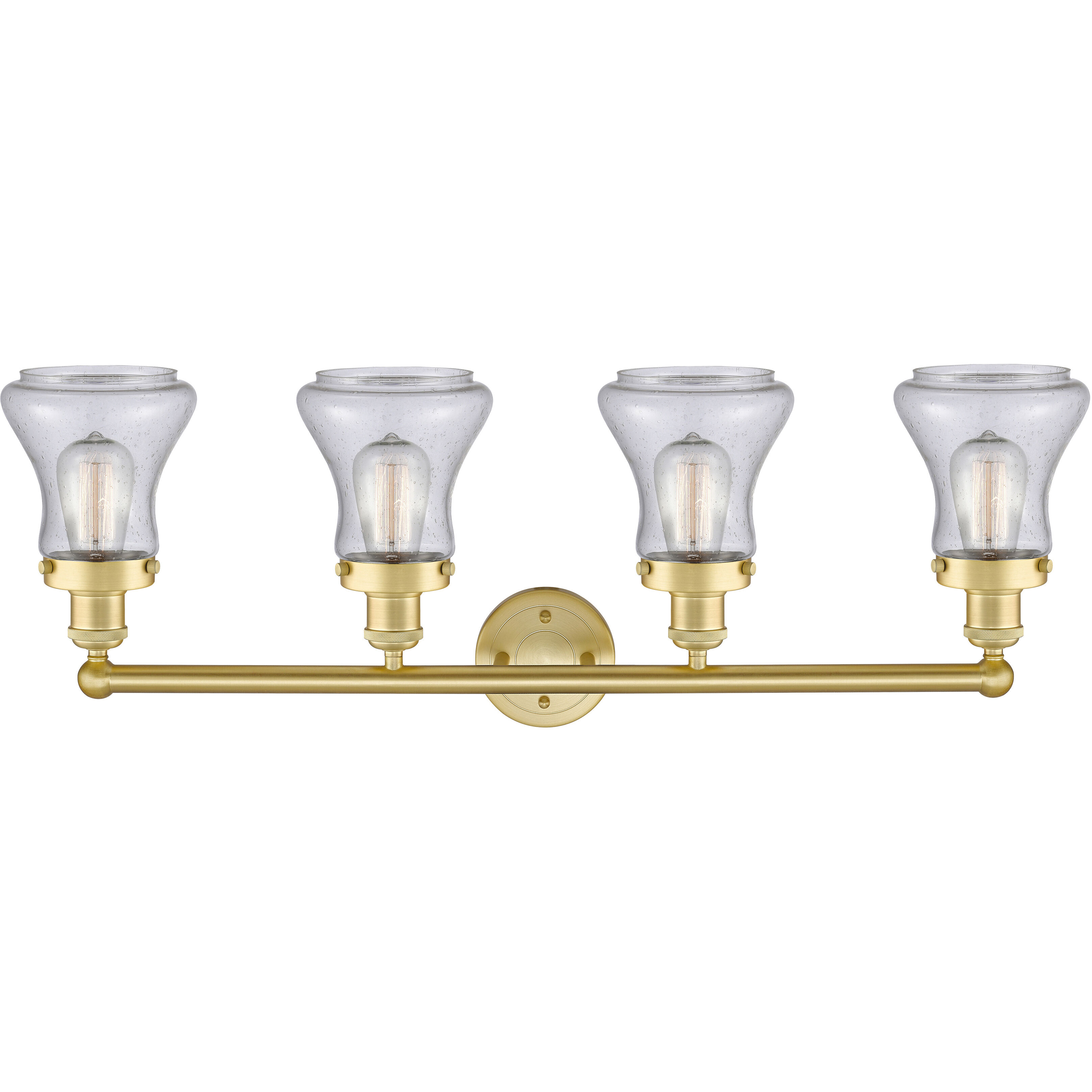 Bellmont 4 Light 33.5 inch Satin Gold Bath Vanity Light Wall Light in Seedy Glass