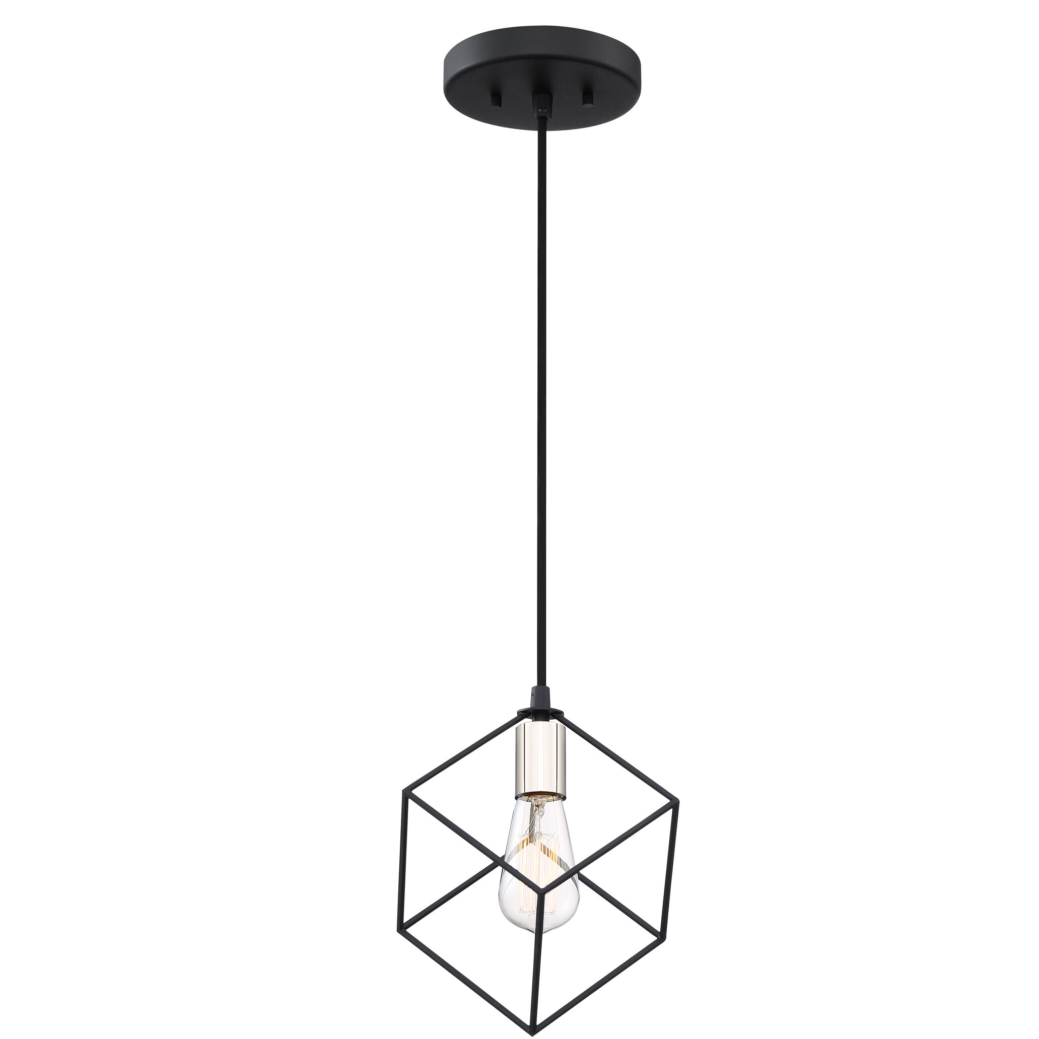 Holograph 1 Light 8 inch Earth Black Mini Pendant Ceiling Light, Small