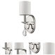 Lily 3 Light 5 inch Polished Nickel Sconce Wall Light