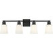 Contemporary 4 Light 31 inch Matte Black Bathroom Vanity Light Wall Light