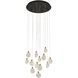 Snowflake LED 23.62 inch Matte Black and Satin Brass Chandelier Ceiling Light