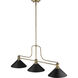 Melange 3 Light 52 inch Heritage Brass Billiard Ceiling Light in Matte Black Steel