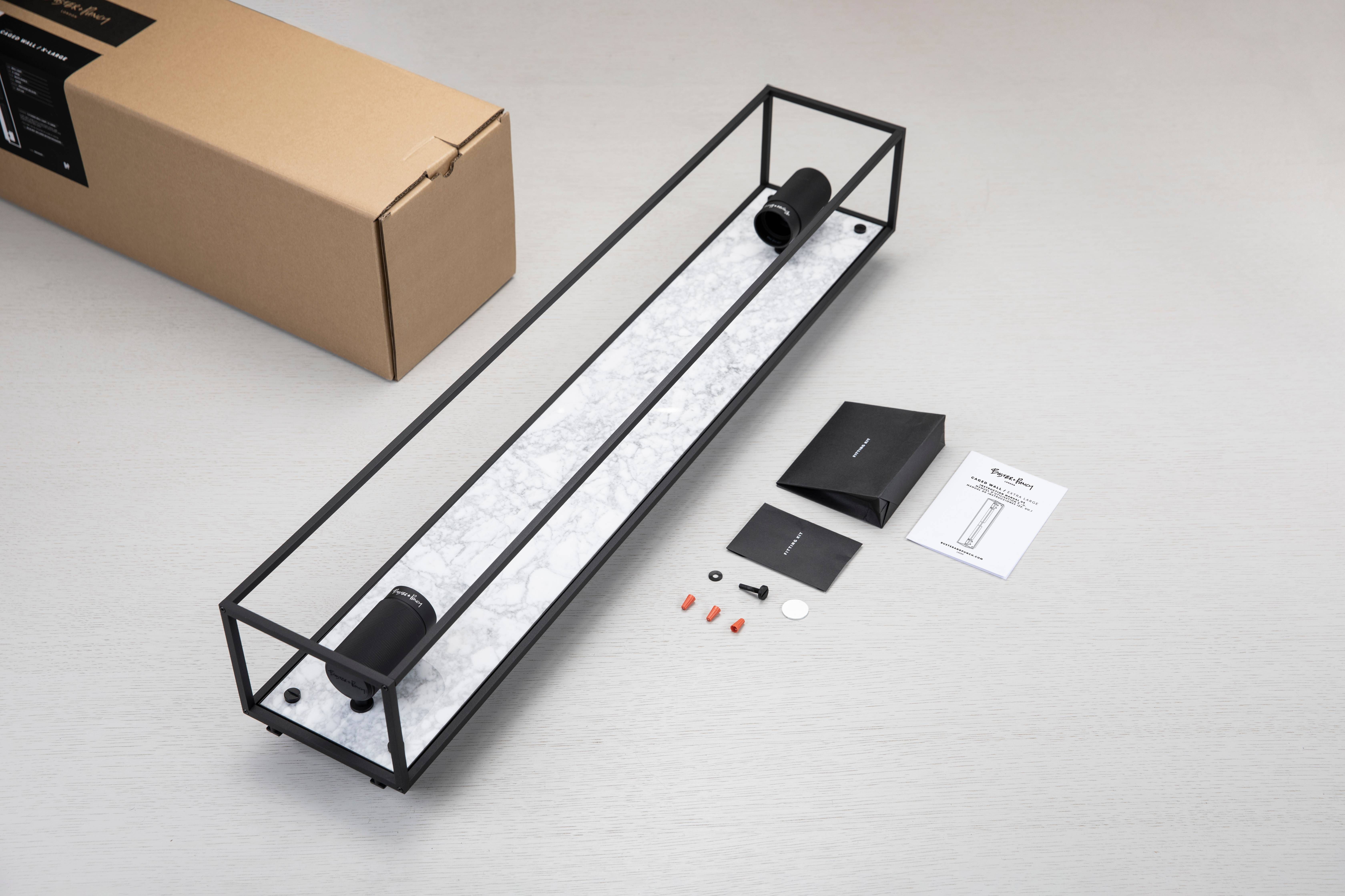 Caged Wall Light in White Marble