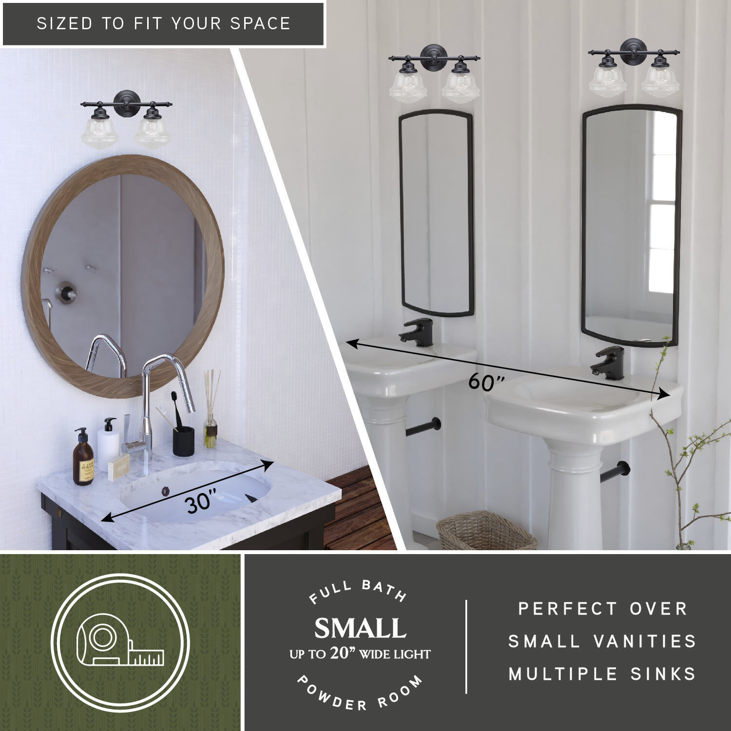 Huntley LED 16 inch Oil Rubbed Bronze Bathroom Light Wall Light