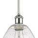 Ballston Dome 1 Light 9 inch White and Polished Chrome Mini Pendant Ceiling Light in Seedy Glass