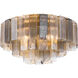 Torvento 7 Light 28 inch Legacy Brass Flush Mount Ceiling Light in Clear,  Grey Smoke and Amber Handmade Glass