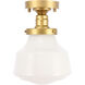Lyle 1 Light 8 inch Brass Flush Mount Ceiling Light
