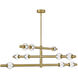 Saxon LED 50 inch Lacquered Brass Chandelier Ceiling Light