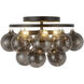 Alora Mood Faye 3 Light 17.75 inch Matte Black and Smoked Solid Glass Semi-Flush Mount Ceiling Light in Smoked Glass