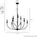 Southcrest 9 Light 36 inch Flat Matte Black 2-Tier Chandelier Ceiling Light