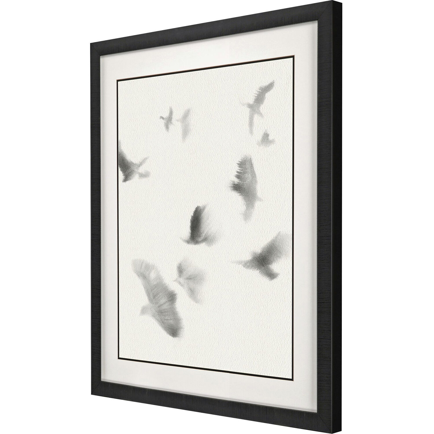 Birds in Flight Black and Beige and Neutral Framed Art