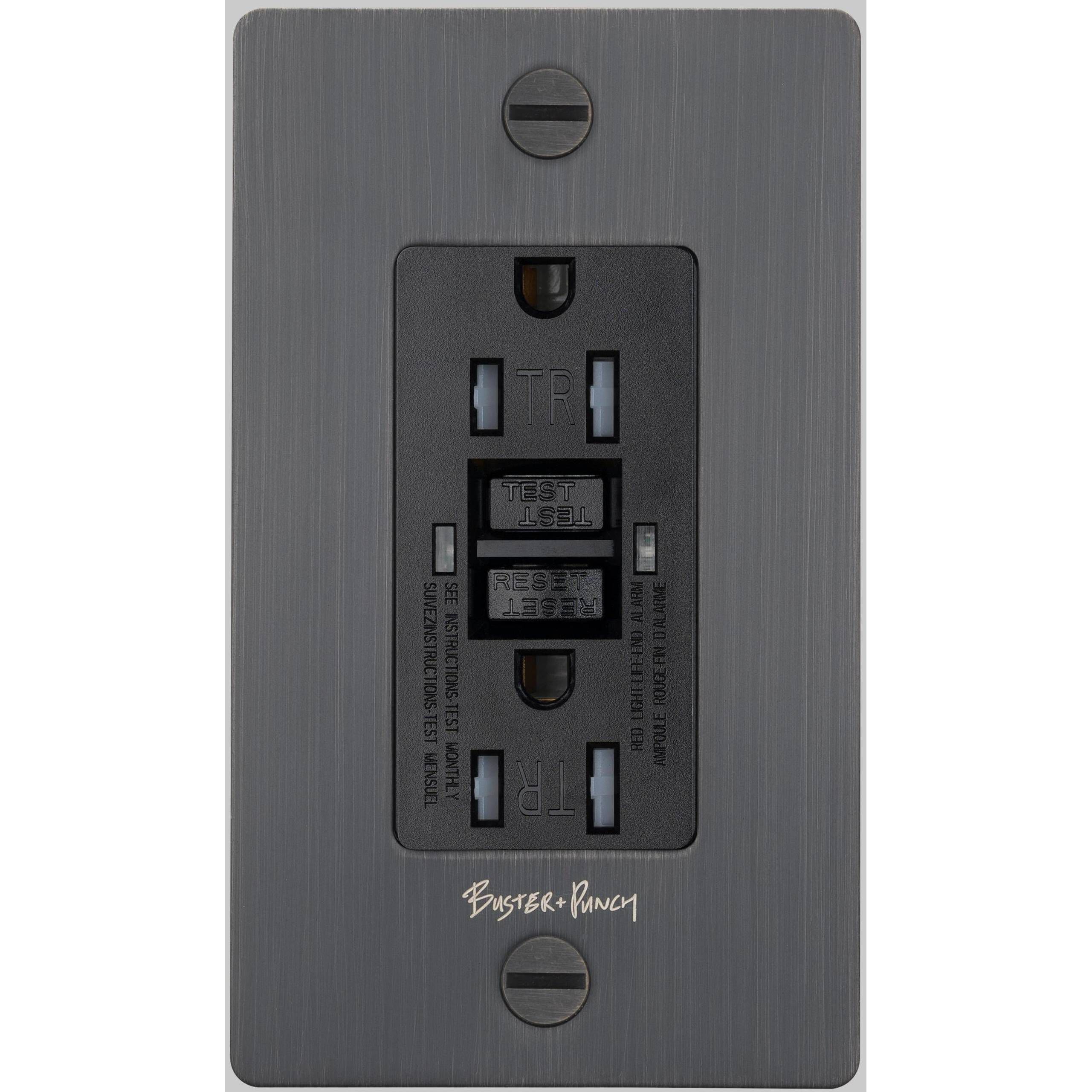 1G Duplex 125 Smoked Bronze Outlet, GFCI