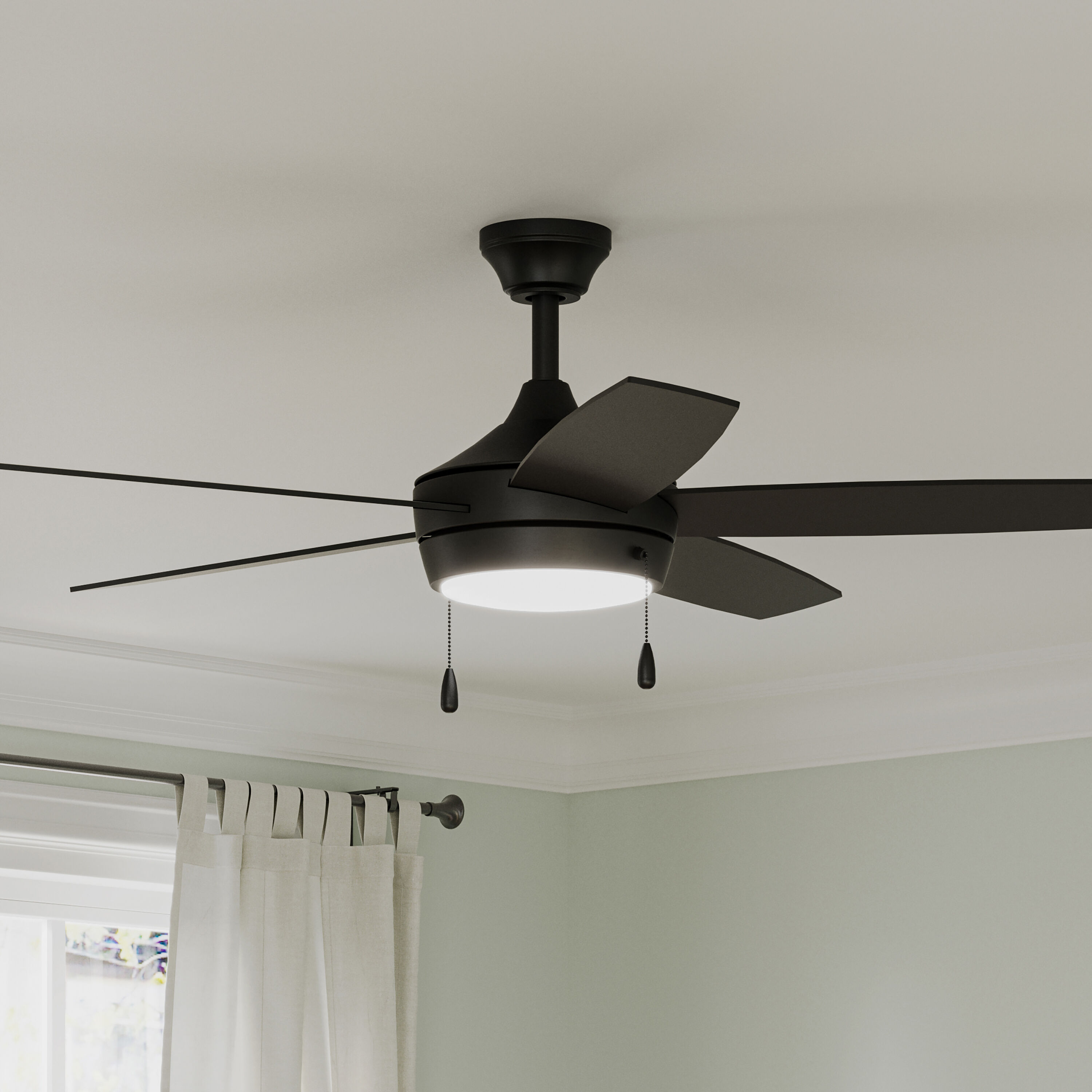 Nolyn V 52 inch Matte Black Ceiling Fans