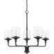 Colton 5 Light 28 inch Matte Black Chandelier Ceiling Light