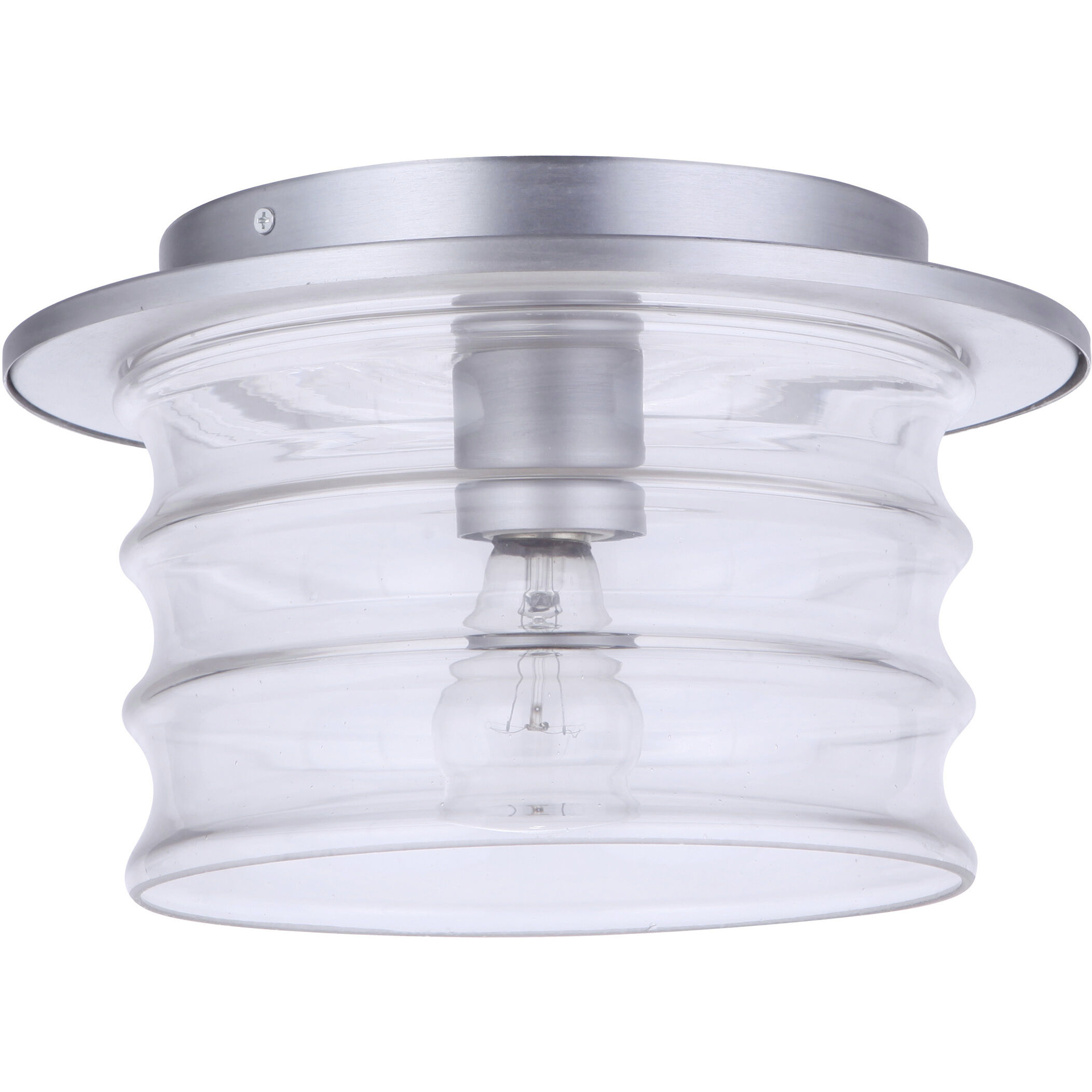 Canon 1 Light 11.38 inch Satin Aluminum Outdoor Flushmount