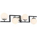 Alluria II 4 Light 31 inch Coal With Polished Nichel High Bath Light Wall Light