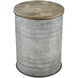 Cannes 21 X 16 inch Galvanized with Natural Accent Table