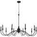 Halifax County 10 Light 58 inch Textured Coal Chandelier Ceiling Light