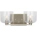 Drew & Jonathan Lochdale 2 Light 14.75 inch Brushed Nickel Vanity Light Wall Light, Medium
