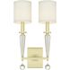 Paxton Sconce Wall Light in Aged Brass