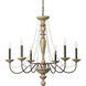 Maybel 6 Light 34 inch White Finish Chandelier Ceiling Light