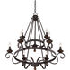 Noble 9 Light 32 inch Rustic Black Foyer Chandelier Ceiling Light