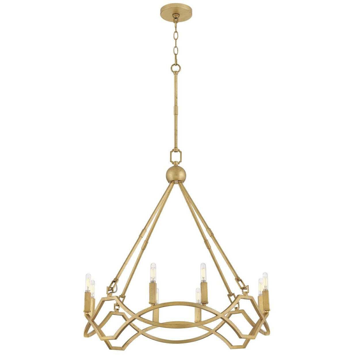 Leona 8 Light 27 inch Distressed Brass Chandelier Ceiling Light
