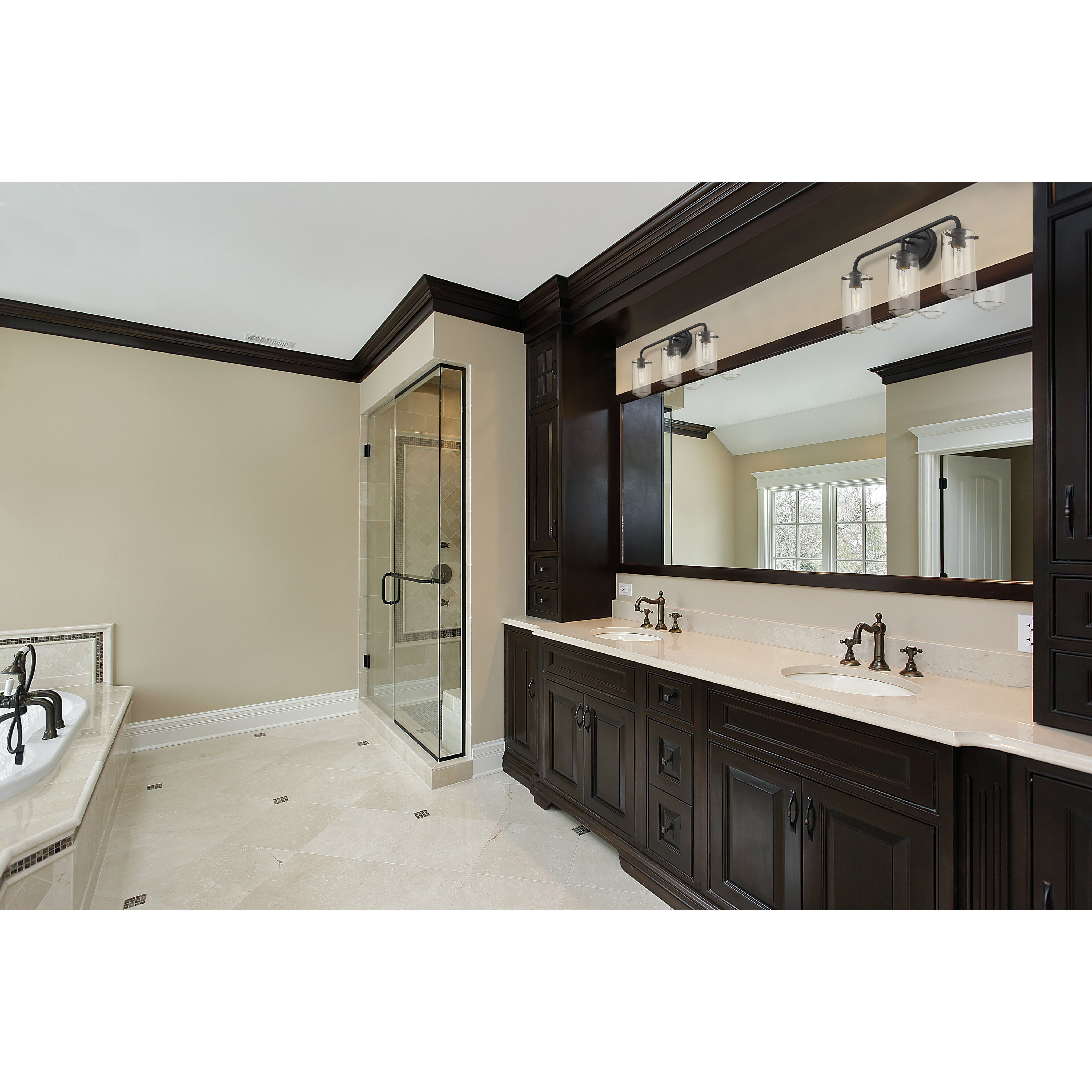 Delaney 3 Light 22 inch Matte Black Vanity Wall Light