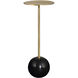 Gimlet 22 X 9 inch Black Marble and Brushed Brass Drink Table